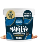 ManiLife Original Roast Smooth Natural Peanut Butter 900g High Protein, No Palm Oil & No Added Sugar Made from Single Origin S& S £5.35