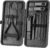 Manicure Set Nail Clippers Pedicure Kit -12PCS Stainless Steel Manicure Kit, Professional Grooming Kits, Nail Care Tools with Luxurious Travel Leather Case Gift Box (Black, 12)