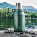 Manna Stack Jug with 4 Stackable Stainless Steel Cups, 1.9L in Black or Green