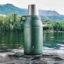 Manna Stack Jug with 4 Stackable Stainless Steel Cups, 1.9L in Black or Green