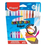 Maped OOPS Erasable Felt Pens, 10 Colors 2 Erasers