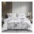 Marble Bed Linen 220 X 240 Cm Satin Black White