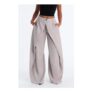 Margaret Solid Wide Leg Front Wrap Trouser Pant – Light Grey