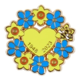 Marie Curie 75th Anniversary Wreath Pin Badge Limited Edition
