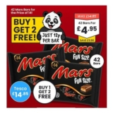 Mars Fun Size Milk Chocolate Mega Bundle 3 x 275g Bags (Approx 42 Bars)