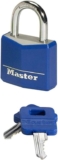 Master Lock 9131EURDCOL Small 52mm Key Padlock in Aluminium with Vinyl Cover, Assorted Colours