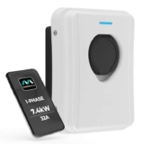 Masterplug Smart EV Home Wall Charger for Type 2 Electric and Plug-In Hybrid Vehicles, Socketed, Mode 3, Auto-Lock, Solar Charging