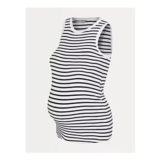 Maternity Striped Ribbed Racer Vest