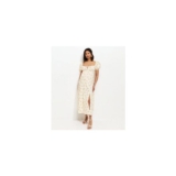 Maternity White Floral Print Milkmaid Midi Dress