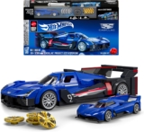 Mattel Brick Shop Hot Wheels Cadillac Project GTP Hypercar Building Set 236 Pieces, Realistic Details, Custom Decals, 1:64 Scale Metal Car, Adult Collectors and Kids Ages 10, JFR89