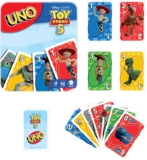 Mattel Games UNO Disney and Pixar Toy Story 5 Card Game with Movie-Inspired Deck for Kid & Family Nights, Parties, Travel & Camping, Tin case, 2 to 10 players, 7 years, JLX06