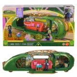 Mattel Universal Pictures Wicked Emerald City Train Playset with Elphaba Small Doll, 3 Play Spaces & 14 Accessories