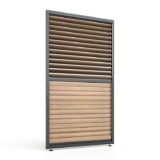 Maze – Eden Pergola Adjustable Wood Effect / Grey Louvre Panel – With Code