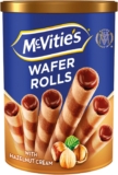 McVities Wafer Rolls with Hazelnut Cream Filling, 170 g (Pack of 1)