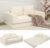 MeMoreCool Convertible Sofa Bed, Corduroy Folding Floor Boneless Couch with Back Pillows, No Assembly Fold Out Guest Bed Space Saving Sleeper Mattress for Flats Bedrooms, Beige