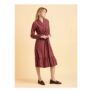 Meadow Burgundy Midi Dress – Long Sleeve