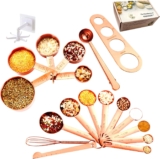 Measuring Cups and Spoons Set of 19pcs, Copper, Rose Gold Color, Kitchen Utensil, Measuring Set