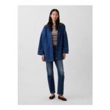 Medium Wash Oversized Denim Car Coat