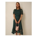 Megan Rose Lace Midi Dress Green