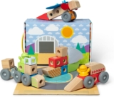Melissa & Doug Blockables Snap And Play – Vehicles Wooden Building Blocks, Creative Toys for Kids, 54 Pcs Set Age 2 – FSC Certified