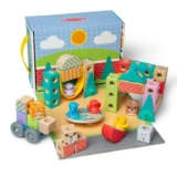 Melissa & Doug Blockables Town Snap and Play Educational Toy Set for Children Wooden Building Blocks Age 2 – FSC Certified