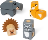 Melissa & Doug Blockables Woodland Friends Snap And Play Wooden Building Blocks, Construction Toys for Kids Age 2-7 – FSC Certified