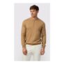 Melka Camel Zip Knit Polo