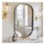 Melodieux Black Wall Mirror, 55×75 Cm, Oval, Metal Framed