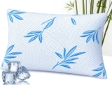 Memory Foam Pillows for Sleeping, Adjustable Loft & Firmness Bed Pillow, Shredded Memory Foam Pillow With Cooling and Bamboo Rayon Cover, Suitable for Side, Back & Stomach Sleepers (69 x 47cm)