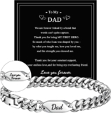 Men Bracelet Curb Chain Dad Son Husband Stainless Steel Christmas Jewelry Gifts