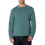 Mens 100% Cotton Amazon Essentials Mens Long-Sleeve Henley Shirt – Size Large