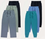 Mens 3 Pack Cotton Straight Leg Lounge Bottoms/ Cuffed Jogger Pyjama Bottoms Sizes XS – 4XL 10% Off with Reward Points Free C&C
