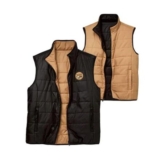 Mens Black and Beige Reversible Padded Gilet