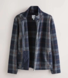 Mens Brown Check Full Zip Funnel Neck Fleece ( XS to 2XL ) – Free click and collect