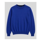 Mens Denim Blue Wool Crew Neck Jumper