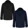 Mens Double-Breasted Coats with Quilted Inserts with Code (5 styles available, Sizes S-XXL)