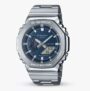Mens G-SHOCK Date Bracelet Strap Watch, Silver/Blue GM-2110D-2BER