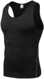 Mens Gym Tank Top, Breathable Solid Workout Muscle Sleeveless Bodybuilding T-Shirts, U Neck Quick Dry Athletic Shirt Fitness Training Top, Lightweight Dry-Fit Moisture Wicking Sports Running Vest