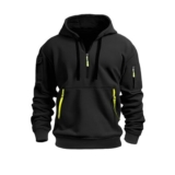 Mens Half Zip Fleece Hoodie with Pockets