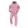 Mens Hoodie and Bottom Tracksuit Set with Zipper, Solid Color