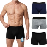Mens Incontinence Pant Underwear: Washable Cotton Boxers Shorts Leakproof