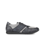 Mens Lace-up Leather & Suede Trainer
