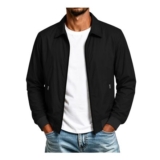 Mens Long Sleeve Bomber Windbreaker Jacket Full Zip plus Size