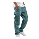 Mens Loose Fit Joggers with Flap Pocket, Blue