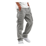 Mens Loose-Fit Joggers with Flap Pocket Light Gray