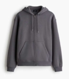 Mens Loose Fit Zip Hoodie (Dark Grey / Sizes M-XXL) – Free Click & Collect