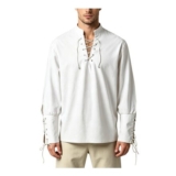 Mens Medieval Viking Pirate Renaissance Linen Shirt