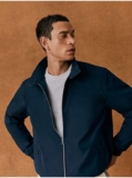 Mens Navy / Khaki Button Neck Zip Front Harrington Jacket Sizes S – 5XL, 10% off George Rewards Free C&C