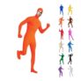 Mens Open-Face Spandex Zentai Bodysuit, Orange, M