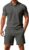 Mens Shorts and T Shirt Sets Summer 2 Piece Co Ord Outfits Lightweight Short Sleeve Polo Shirt and Drawstring Pockets Shorts Casual Tracksuit